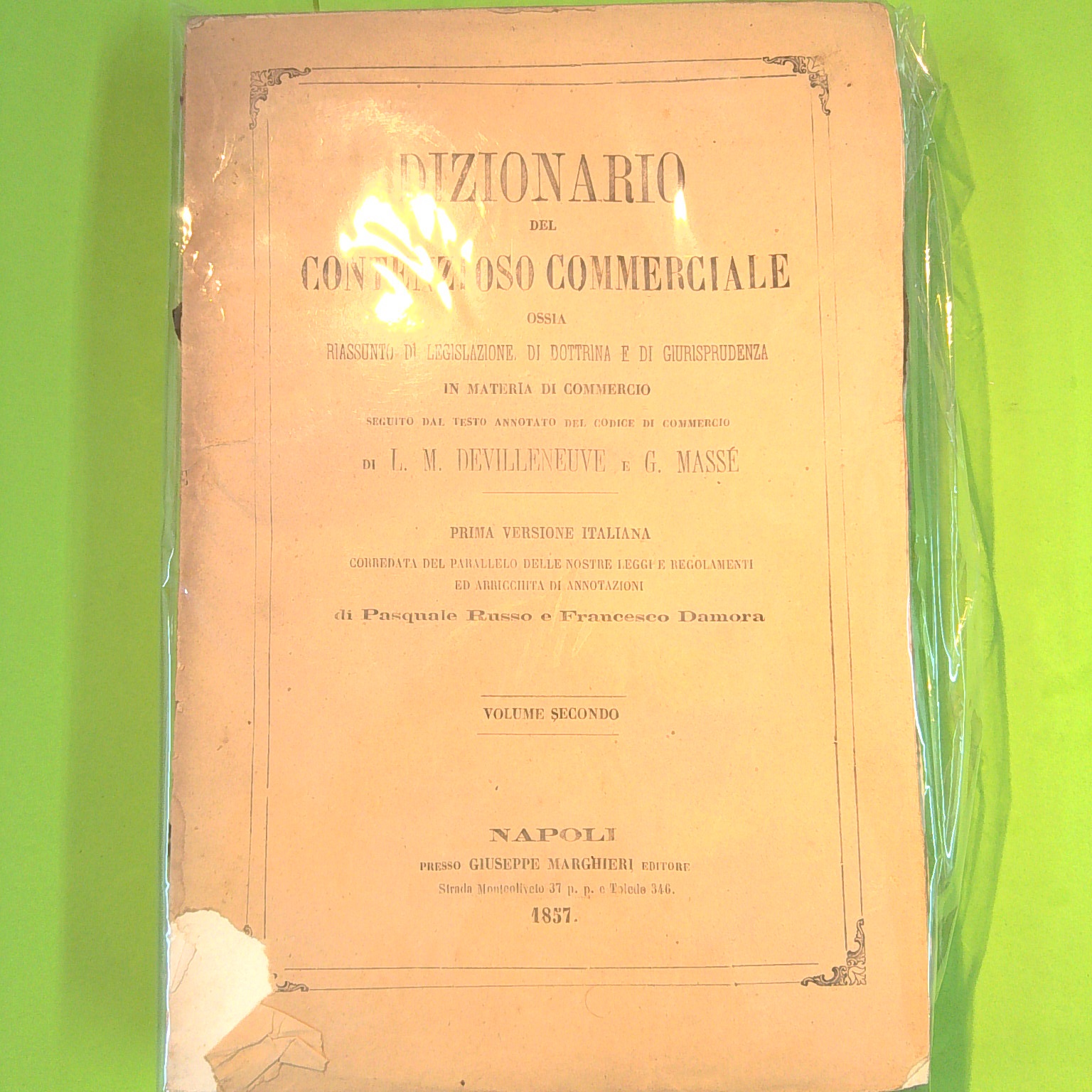 DIZIONARIO DEL CONTENZIOSO COMMERCIALE VOLUME II