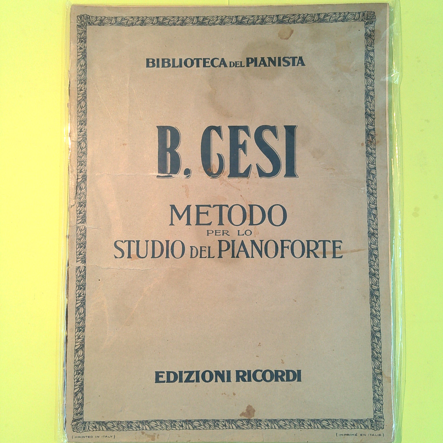 CESI METODO PER LO STUDIO DEL PIANOFORTE