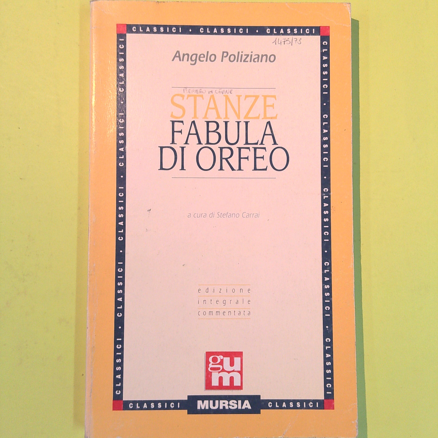 STANZE FABULA DI ORFEO