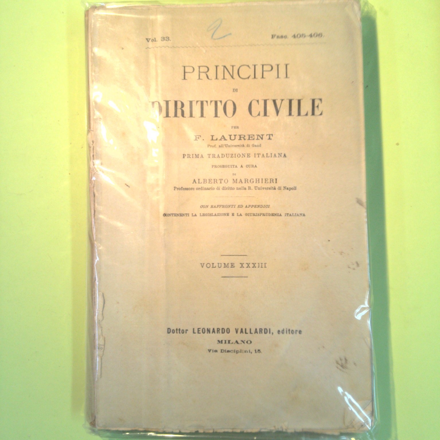 PRINCIPII DI DIRITTO CIVILE VOL XXXIII