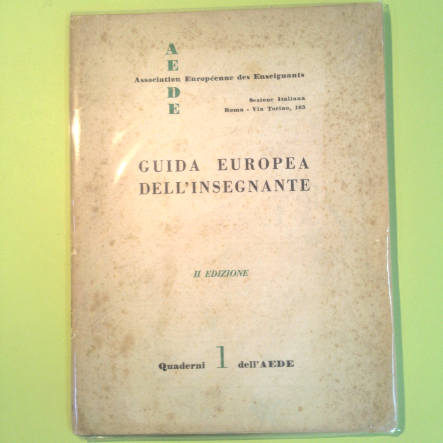 GUIDA EUROPEA DELL'INSEGNANTE QUADERNI 1 DELL'AEDE