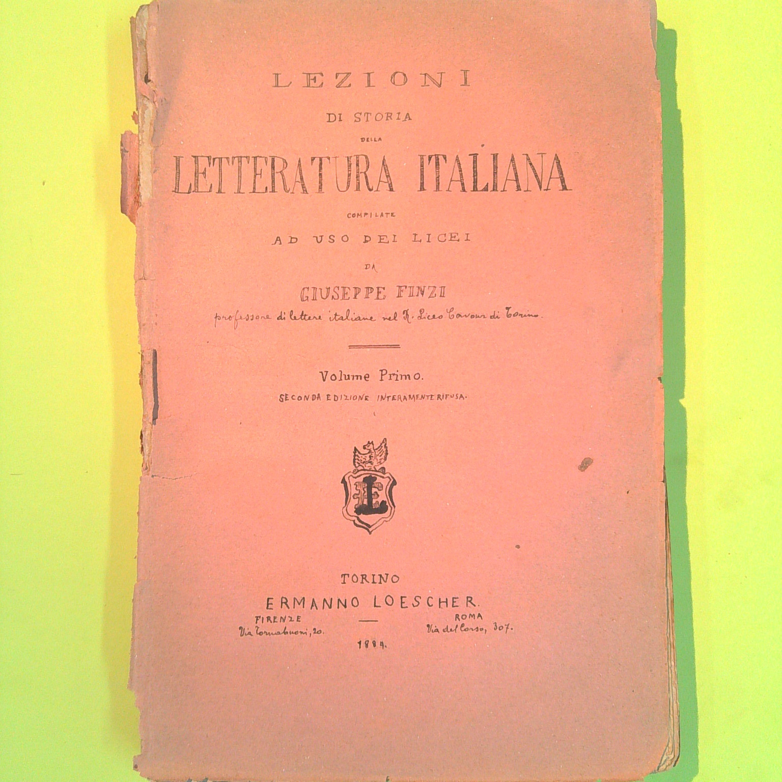 LEZIONI DI LETTERATURA ITALIANA VOL I