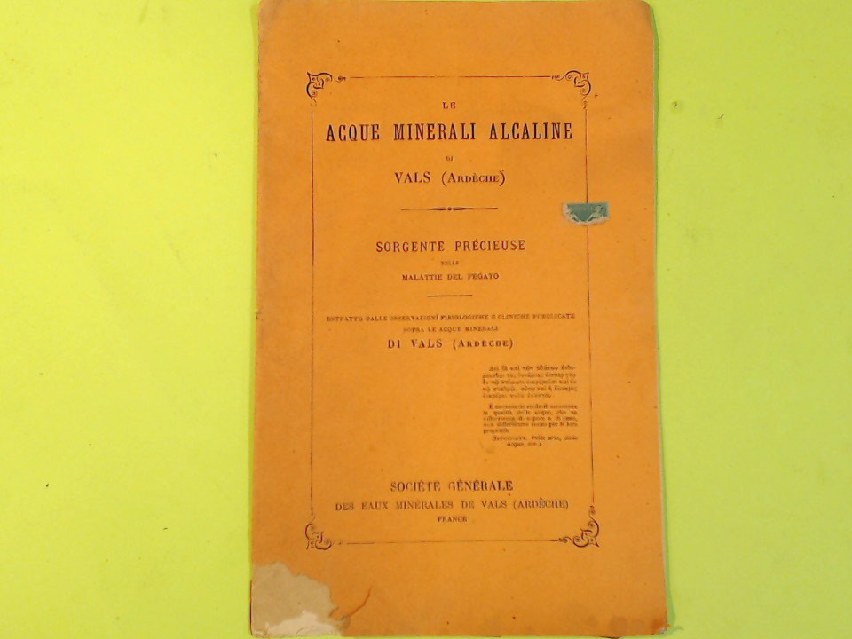 LE ACQUE MINERALI ALCALINE DI VALS