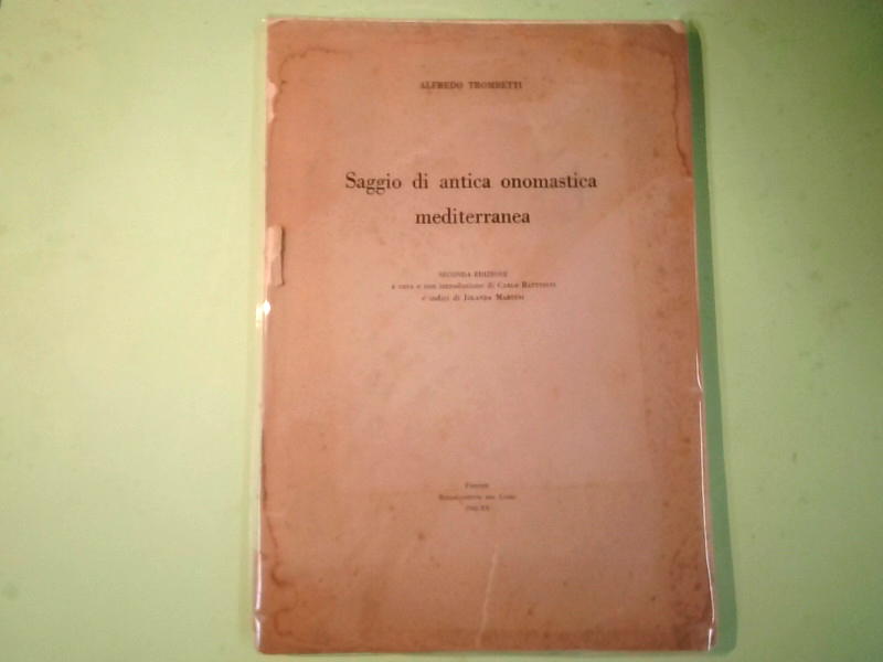 SAGGIO DI ANTICA ONOMASTICA MEDITERRANEA