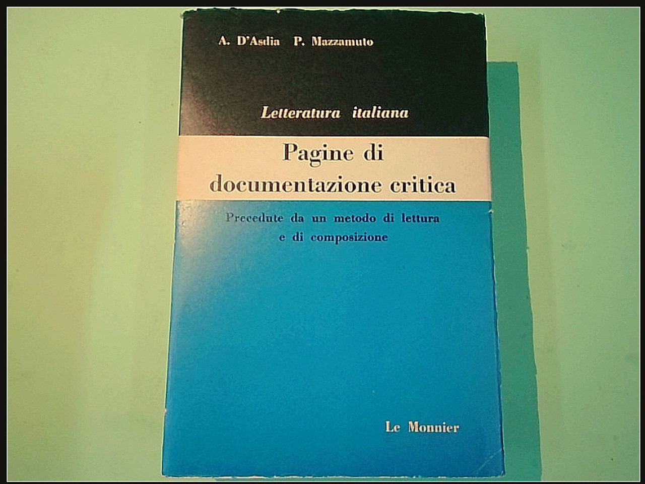 LETTERATURA ITALIANA PAGINE DI DOCUMENTAZIONE CRITICA