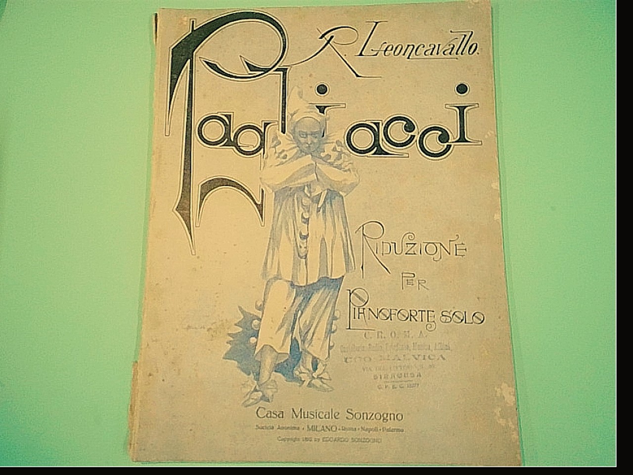 PAGLIACCI RIDUZIONE PER PIANOFORTE SOLO
