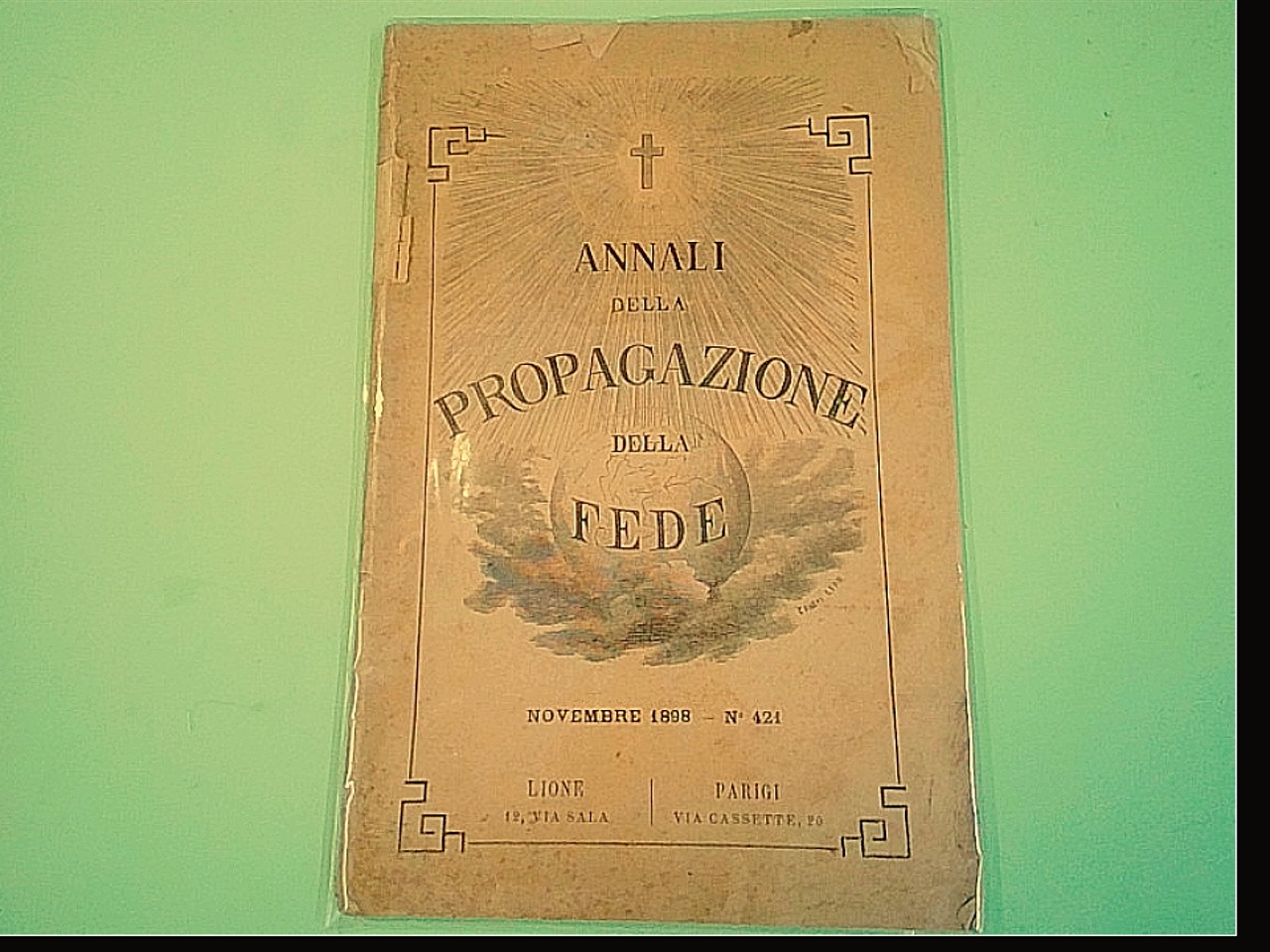 ANNALI DELLA PROPAGAZIONE DELLA FEDE NOVEMBRE 1898