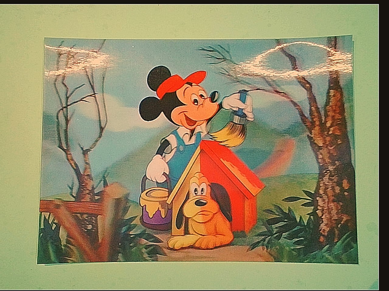 CARTOLINA LENTICOLARE DISNEY TOPOLINO PLUTO