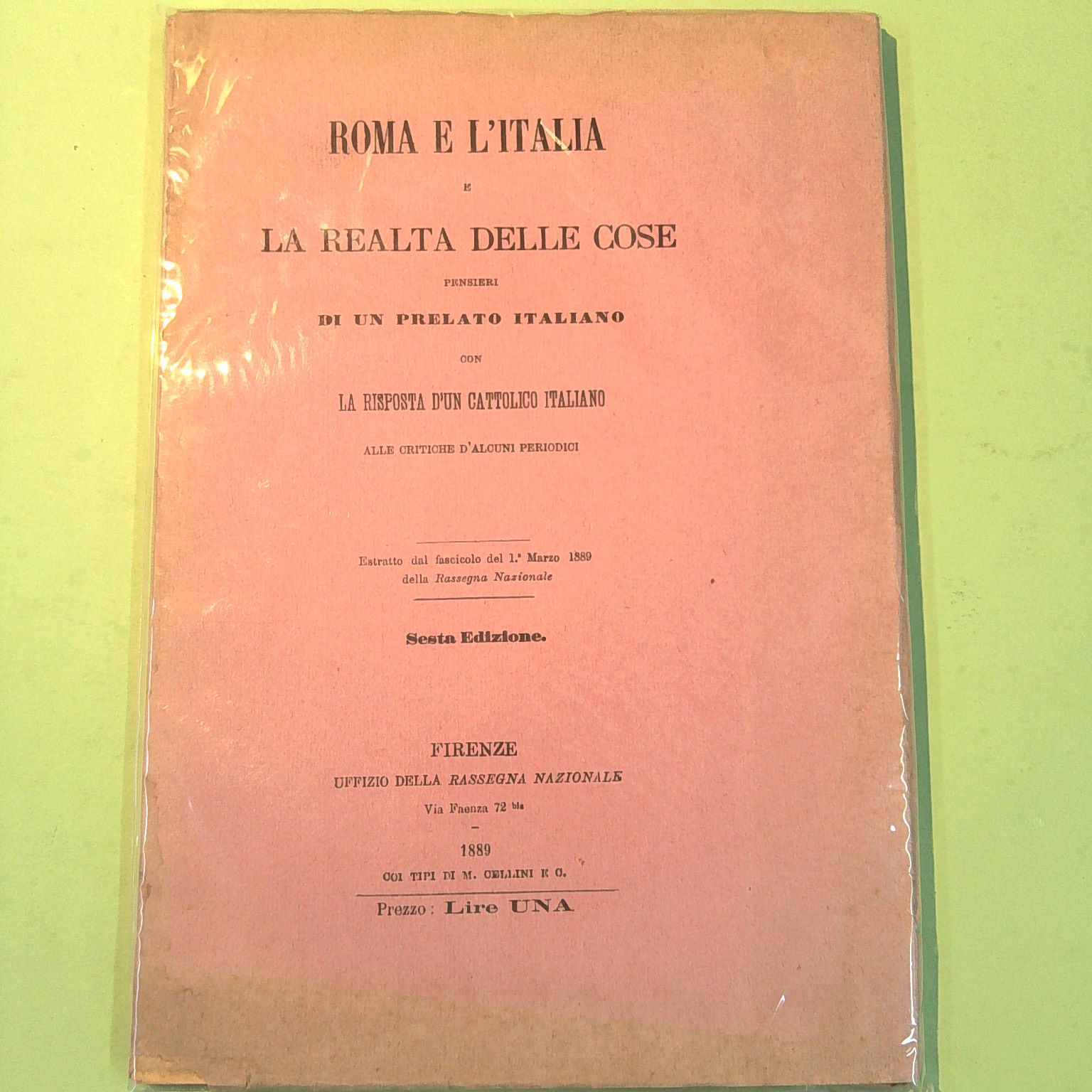 ROMA E L'ITALIA E LA REALTÀ DELLE COSE