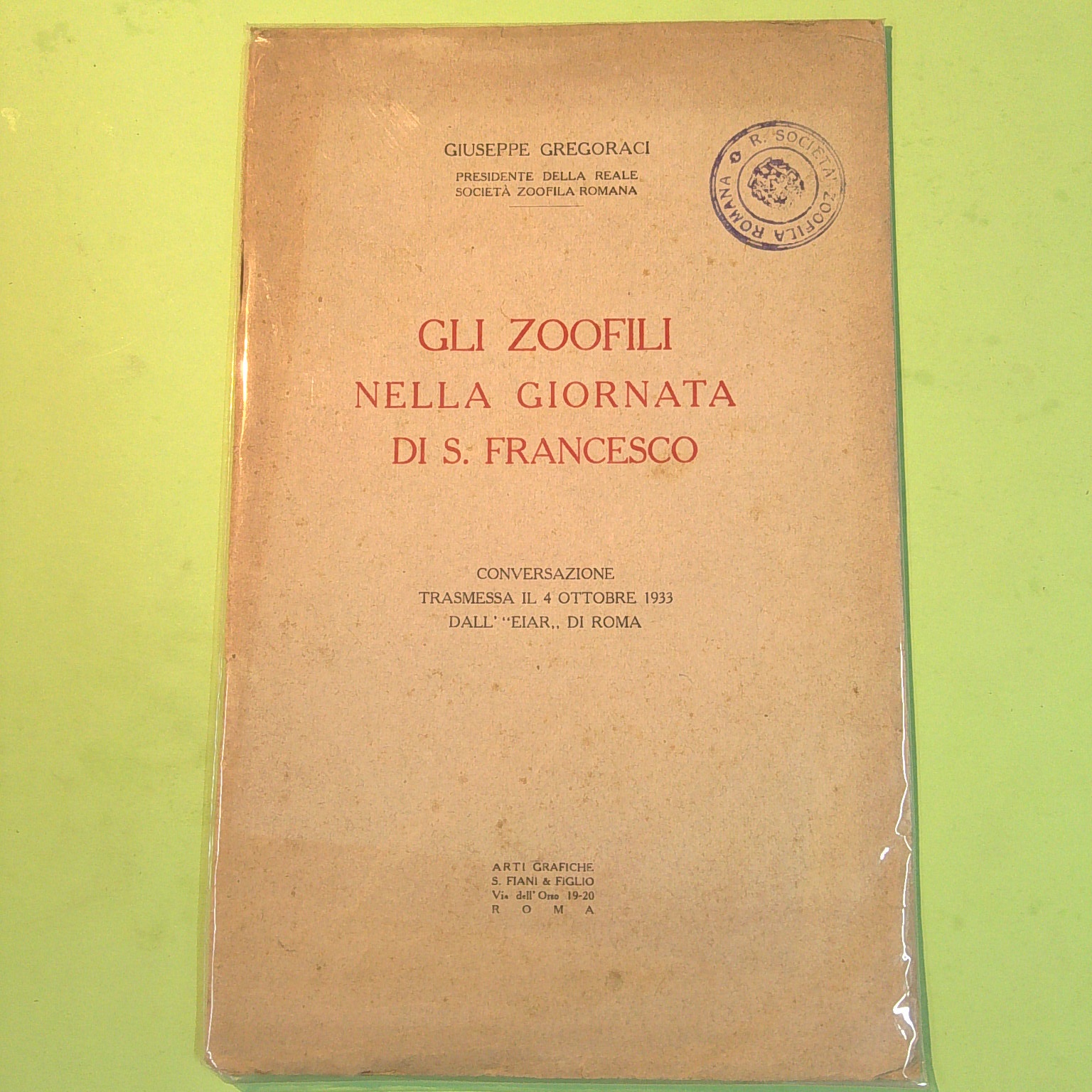 GLI ZOOFILI NELLA GIORNATA DI S. FRANCESCO