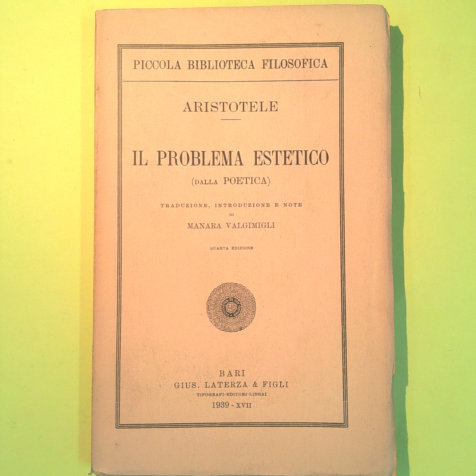 IL PROBLEMA ESTETICO
