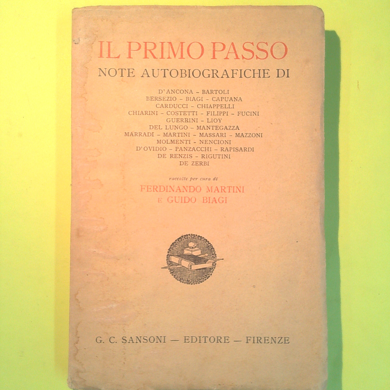 IL PRIMO PASSO NOTE AUTOBIOGRAFICHE