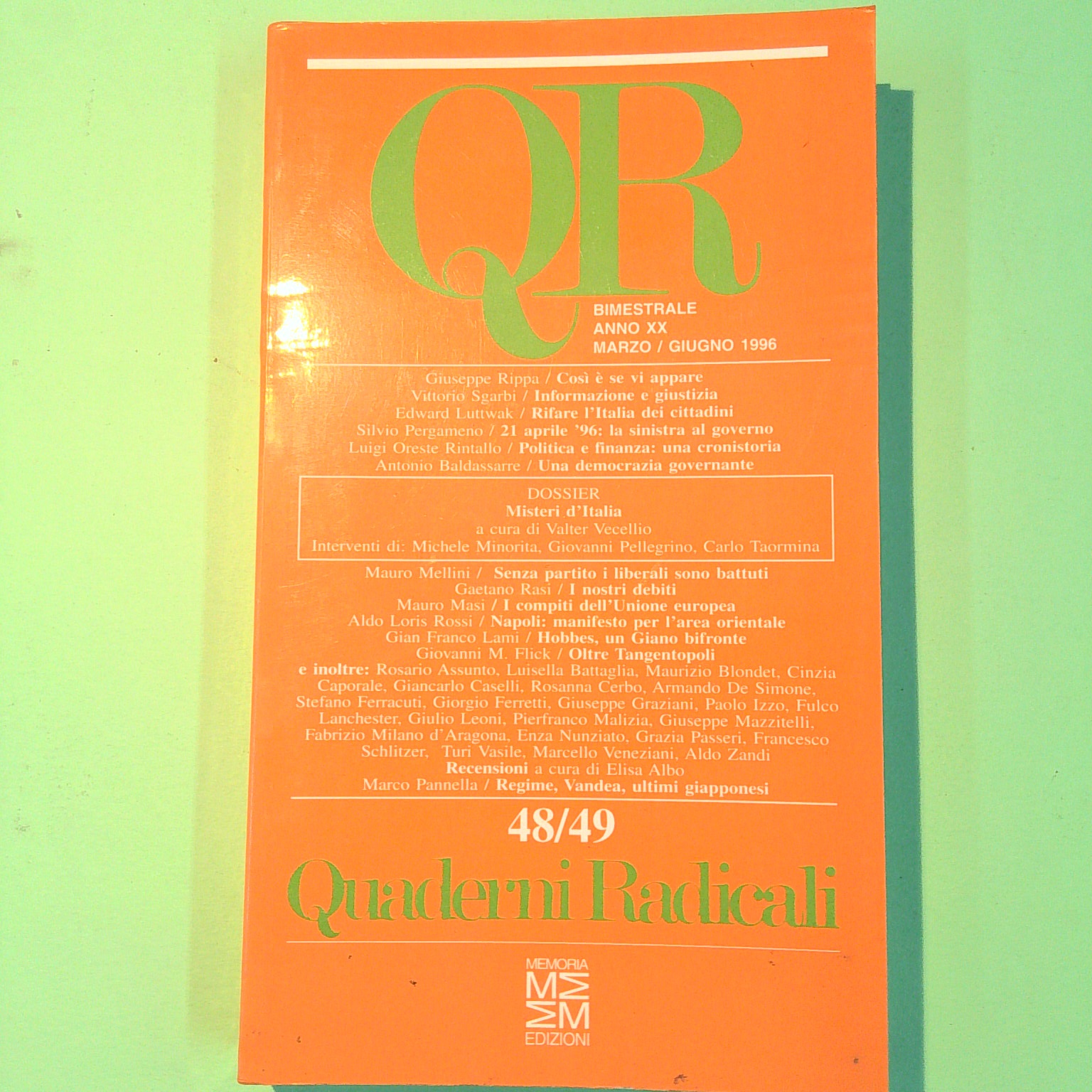 QUADERNI RADICALI MARZO GIUGNO 1996 48/49
