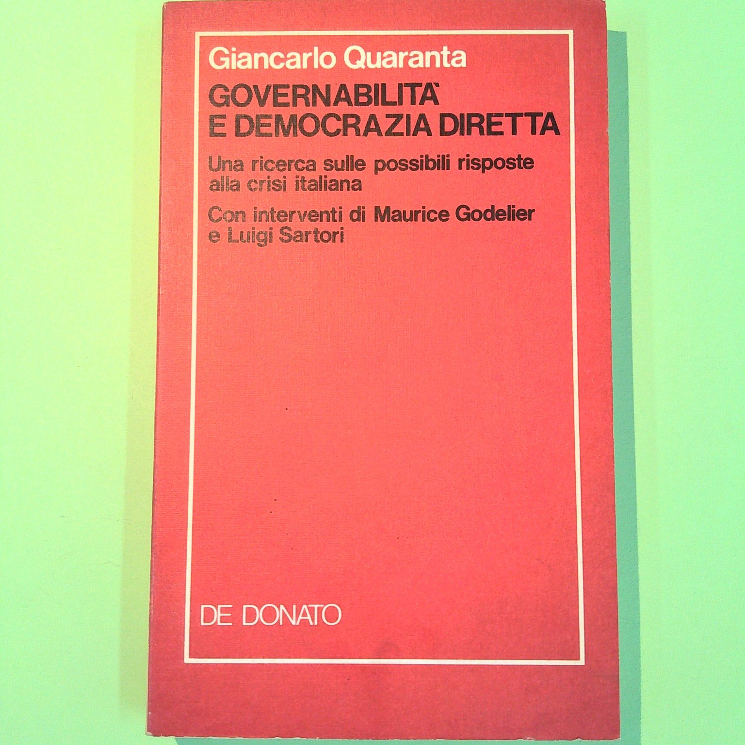 GOVERNABILITÀ E DEMOCRAZIA DIRETTA
