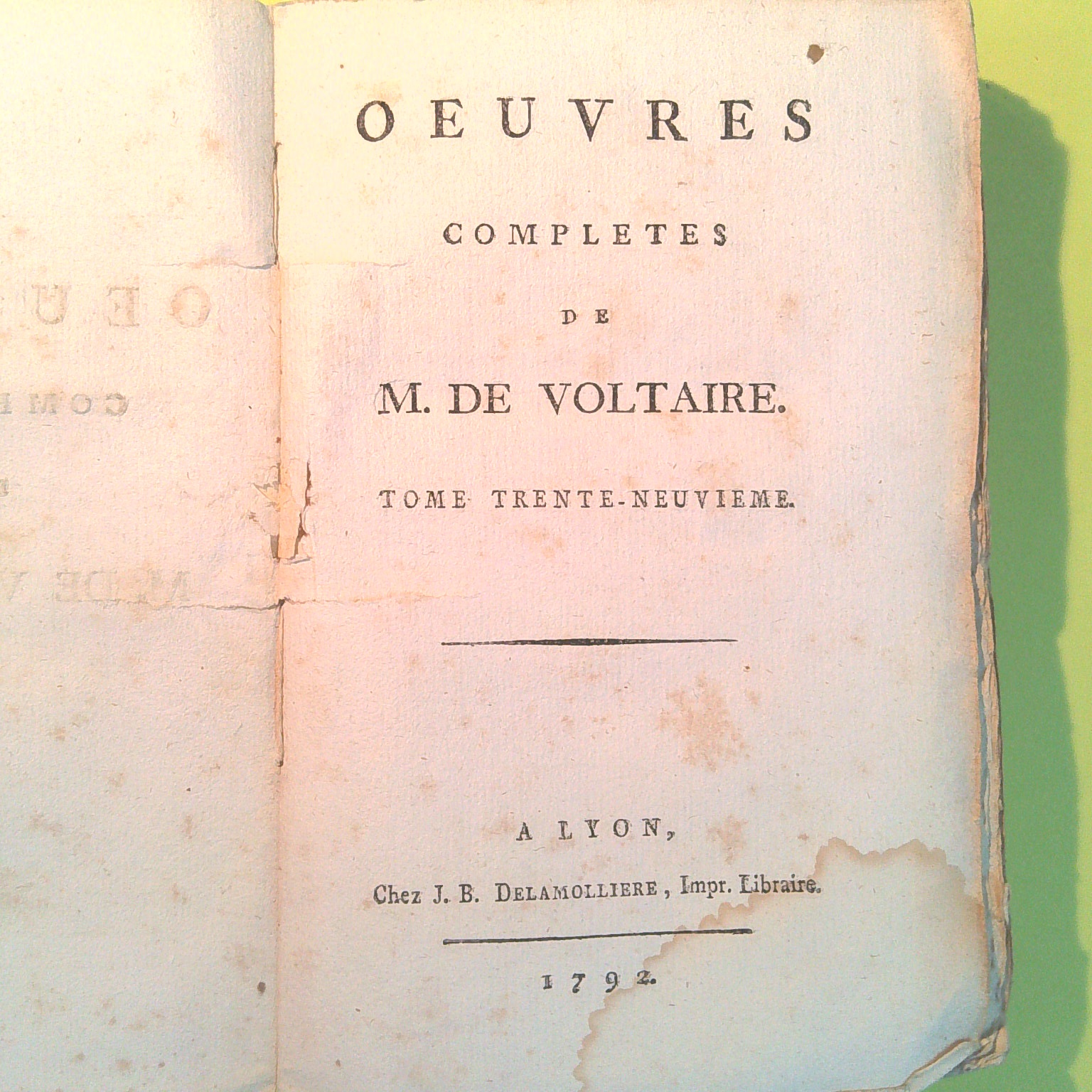 POLITIQUE ET LEGISLATION OEUVRES COMPLETES VOLTAIRE TOMO 39 - immagine 2