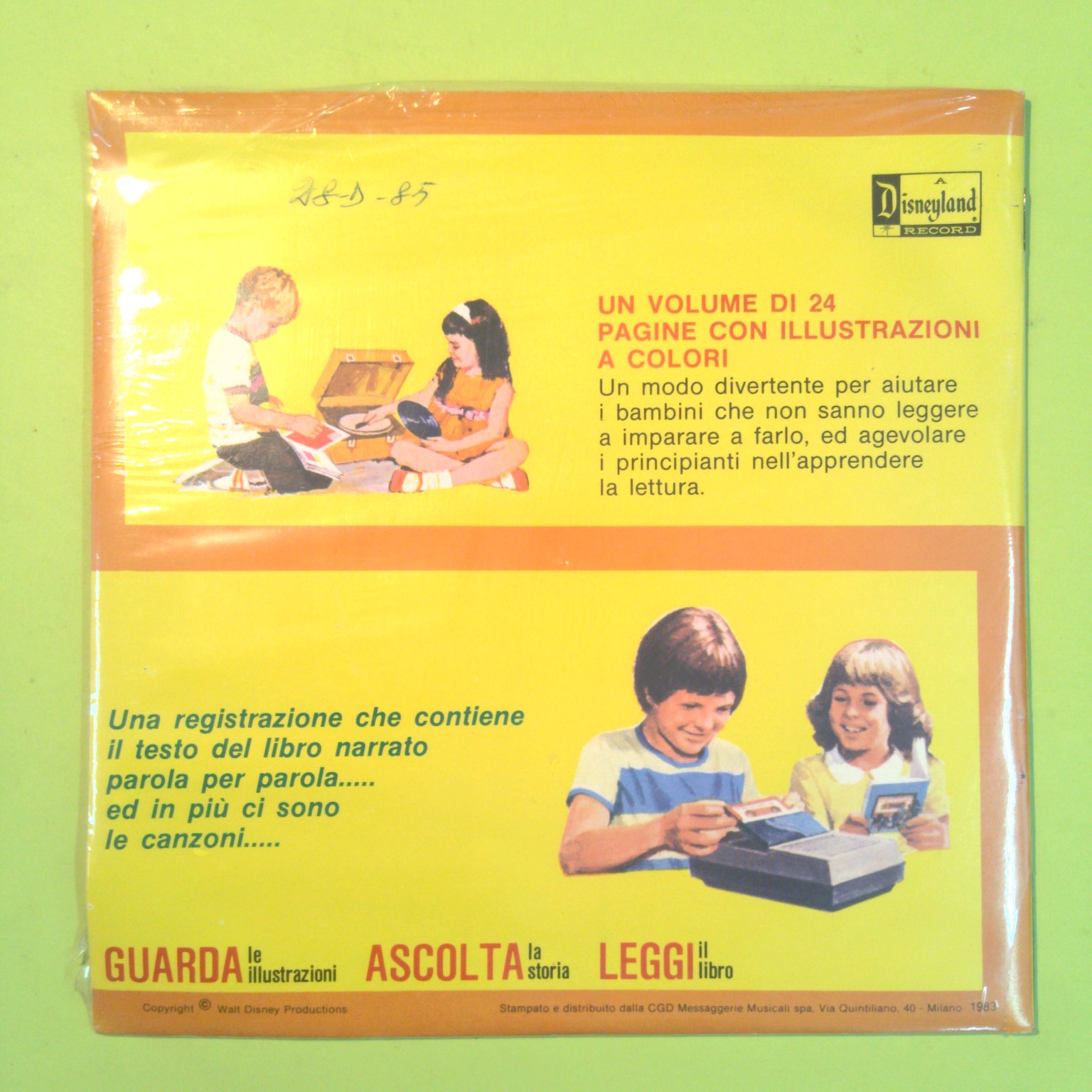 PINOCCHIO WALT DISNEY DISCO 45 GIRI DSP 311 1967 - immagine 2