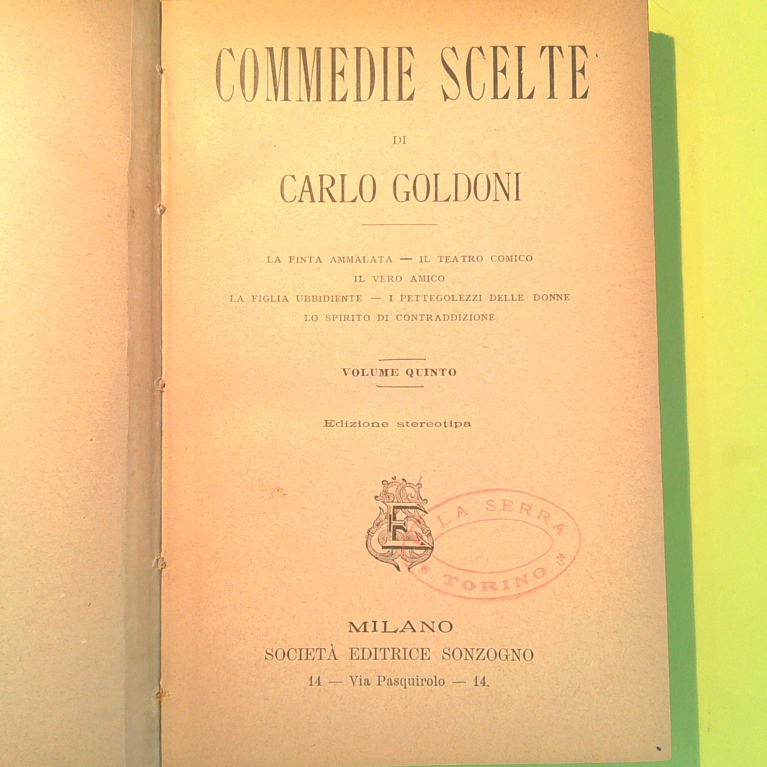 COMMEDIE SCELTE GOLDONI VOL V - immagine 2