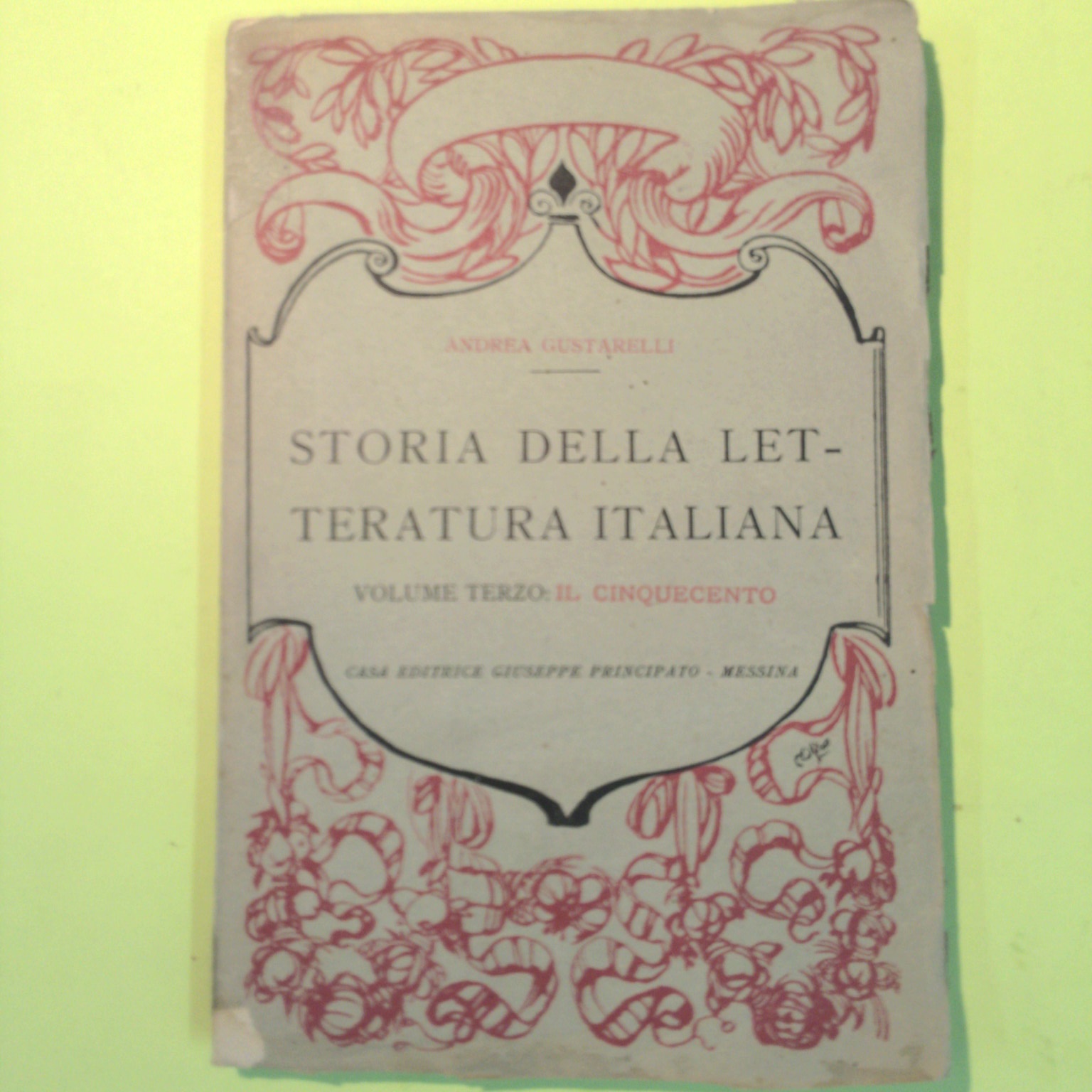 STORIA DELLA LETTERATURA ITALIANA VOL III IL 500