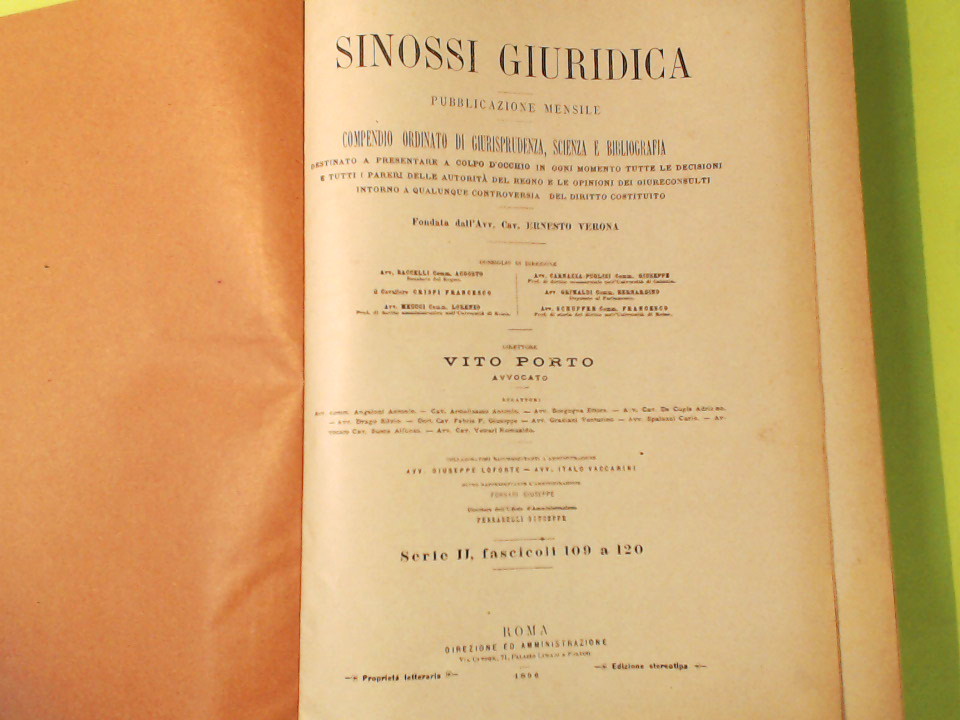 SINOSSI GIURIDICA SERIE II FASC 109 A 120 - immagine 2