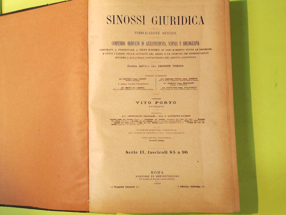 SINOSSI GIURIDICA SERIE II FASC 85 A 96 - immagine 2