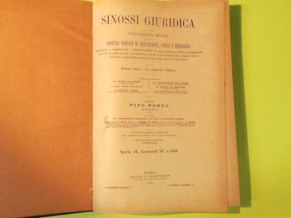 SINOSSI GIURIDICA SERIE II FASC 97 A 108 - immagine 2