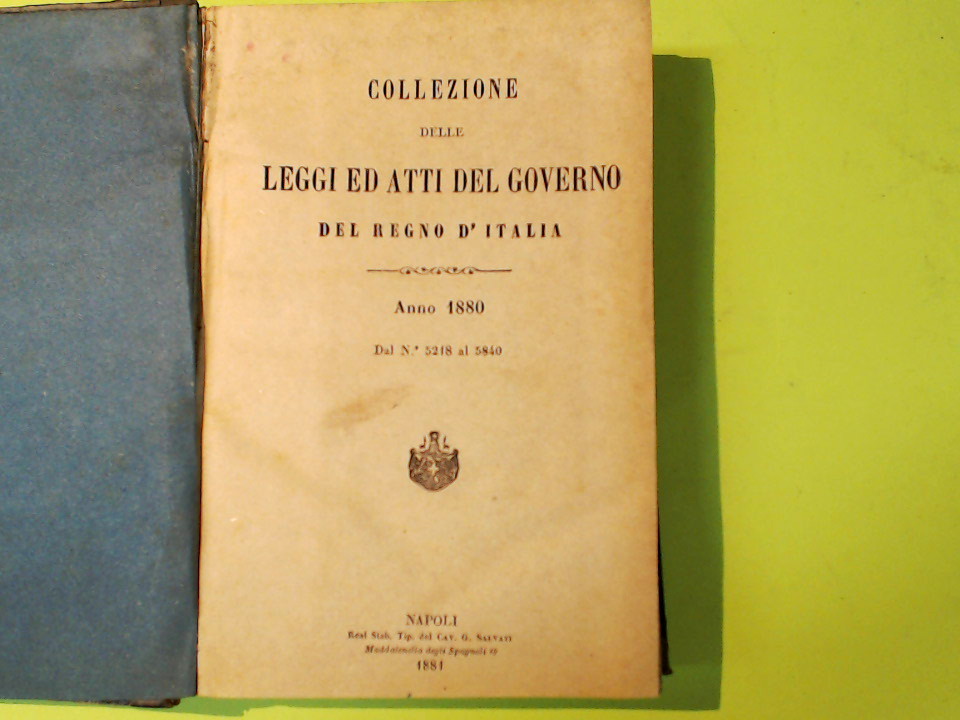 COLLEZIONE DELLE LEGGI ED ATTI DEL GOVERNO DEL REGNO D'ITALIA 1880 - immagine 2