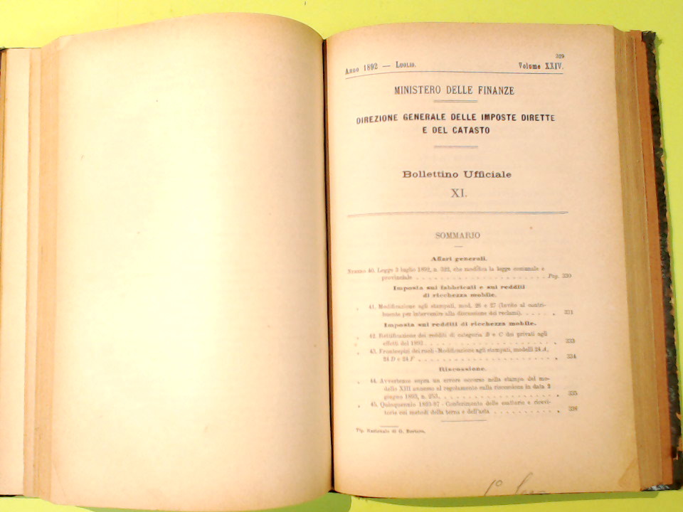 COLLEZIONE ATTI AMMINISTRAZIONE IMPOSTE E CATASTO REGNO ITALIA - immagine 2