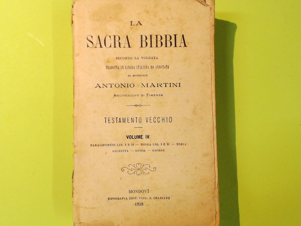 LA SACRA BIBBIA TESTAMENTO VECCHIO VOL IV