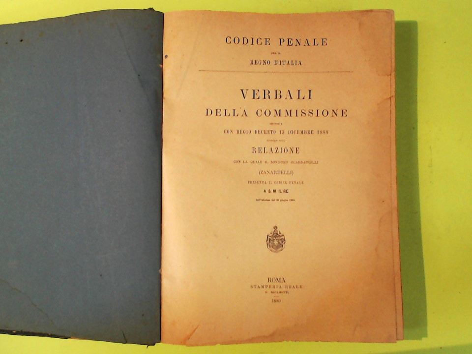 CODICE PENALE PER IL REGNO D'ITALIA VERBALI - immagine 6