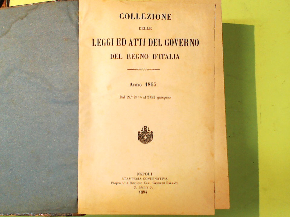 COLLEZIONE DELLE LEGGI ED ATTI DEL GOVERNO DEL REGNO D'ITALIA 1865 - immagine 2