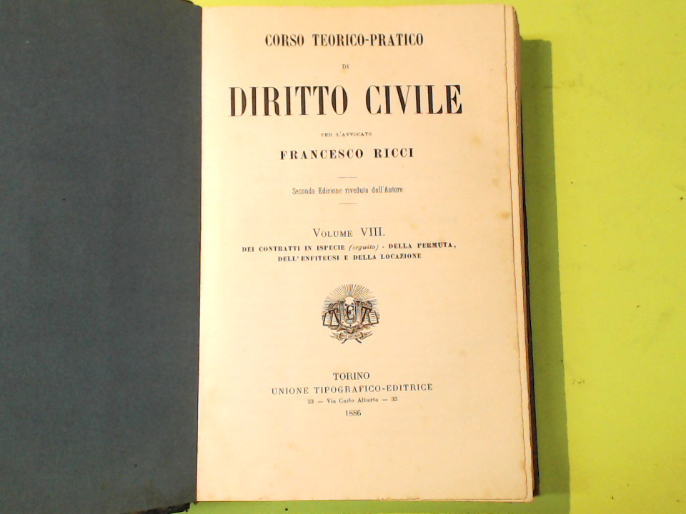 CORSO TEORICO PRATICO DI DIRITTO CIVILE VOL VIII - immagine 2