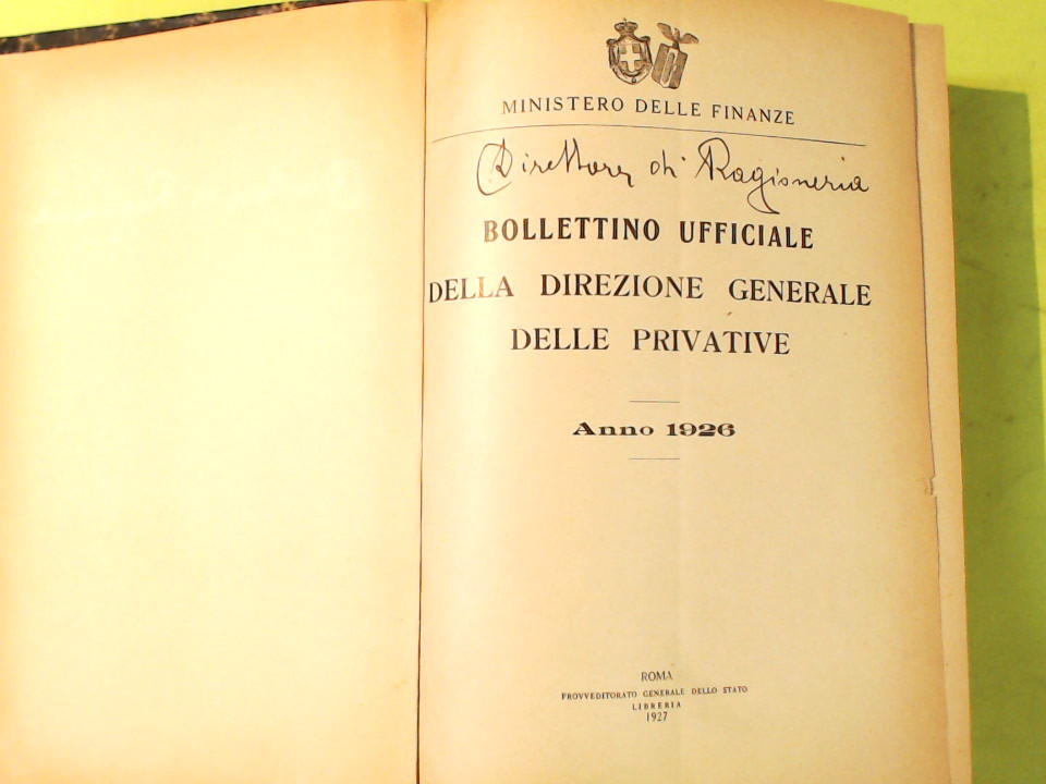 BOLLETTINO PRIVATIVE 1926 - immagine 2