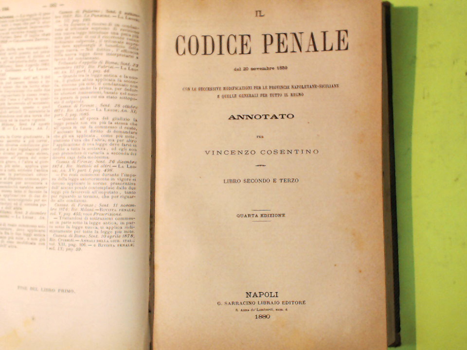 CODICE PENALE COSENTINO LIBRO I II E III - immagine 2