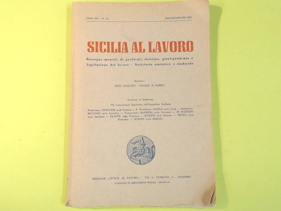 SICILIA AL LAVORO MAGGIO GIUGNO 1965 N. 5-6