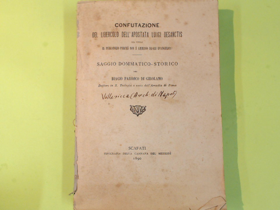 CONFUTAZIONE DEL LIBERCOLO DELL'APOSTATA LUIGI DE SANCTIS
