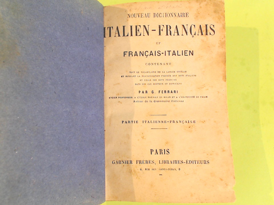 NOUVEAU DICTIONNAIRE ITALIEN FRANCAIS ET FRANCAIS ITALIEN - immagine 3