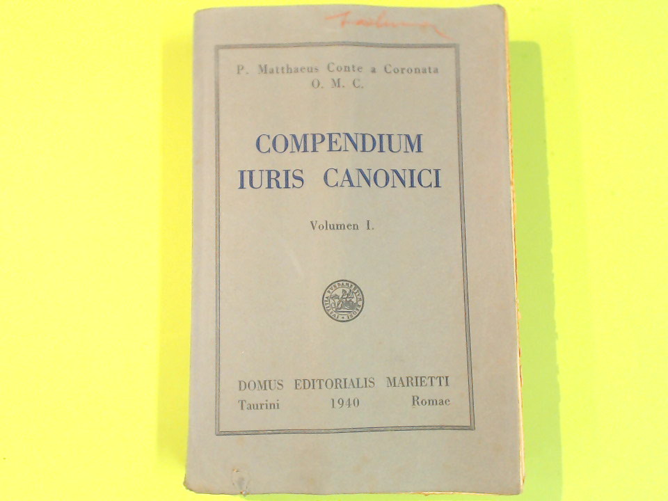 COMPENDIUM IURIS CANONICI VOL I