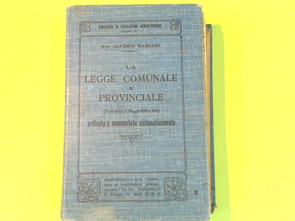 LA LEGGE COMUNALE E PROVINCIALE