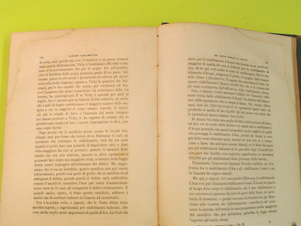 DISCORSI PARLAMENTARI DEL CONTE CAMILLO DI CAVOUR VOL IX - immagine 6