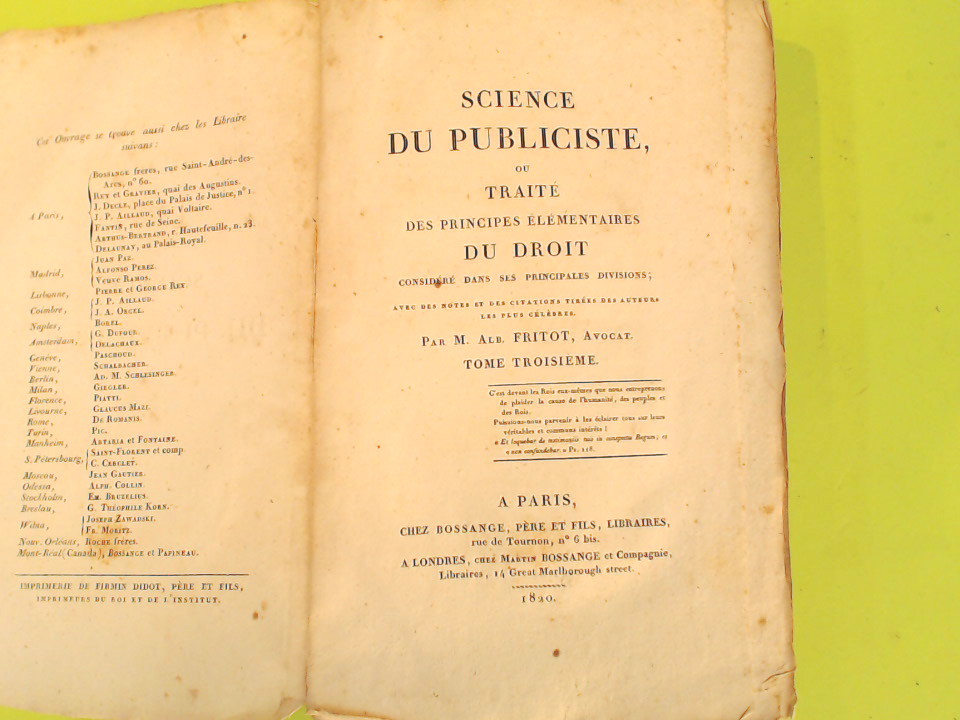 SCIENCE DE PUBLICISTE TOME TROISIEME