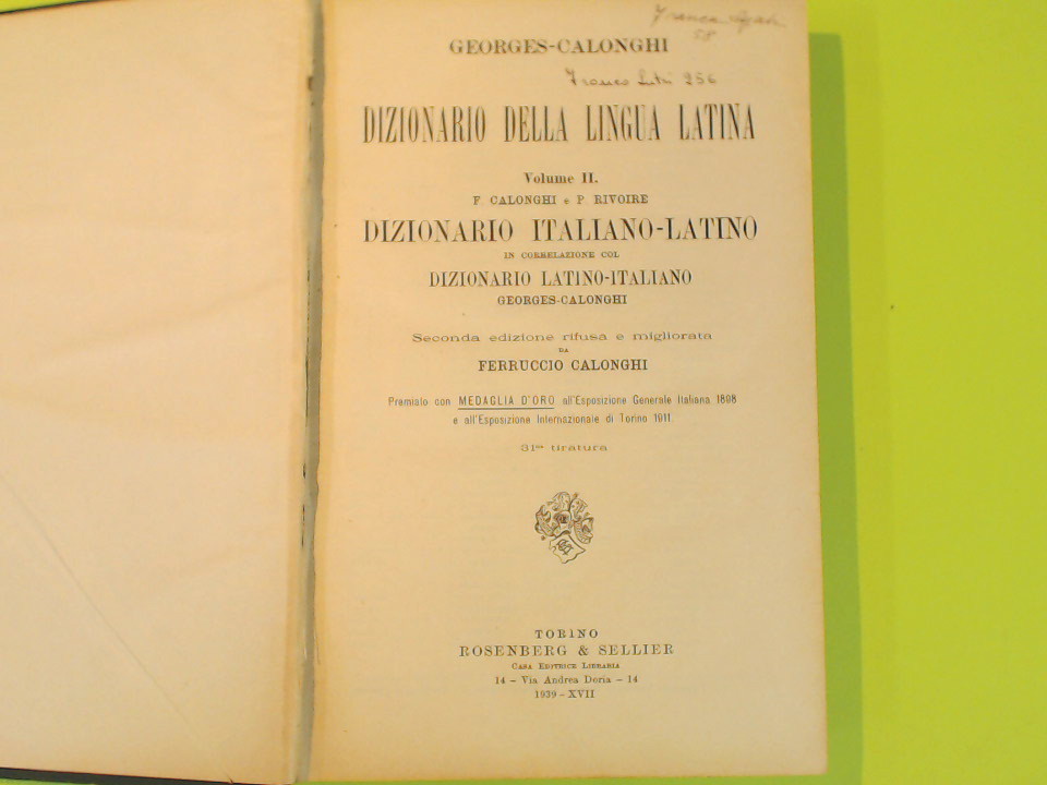 DIZIONARIO DELLA LINGUA LATINA - immagine 2