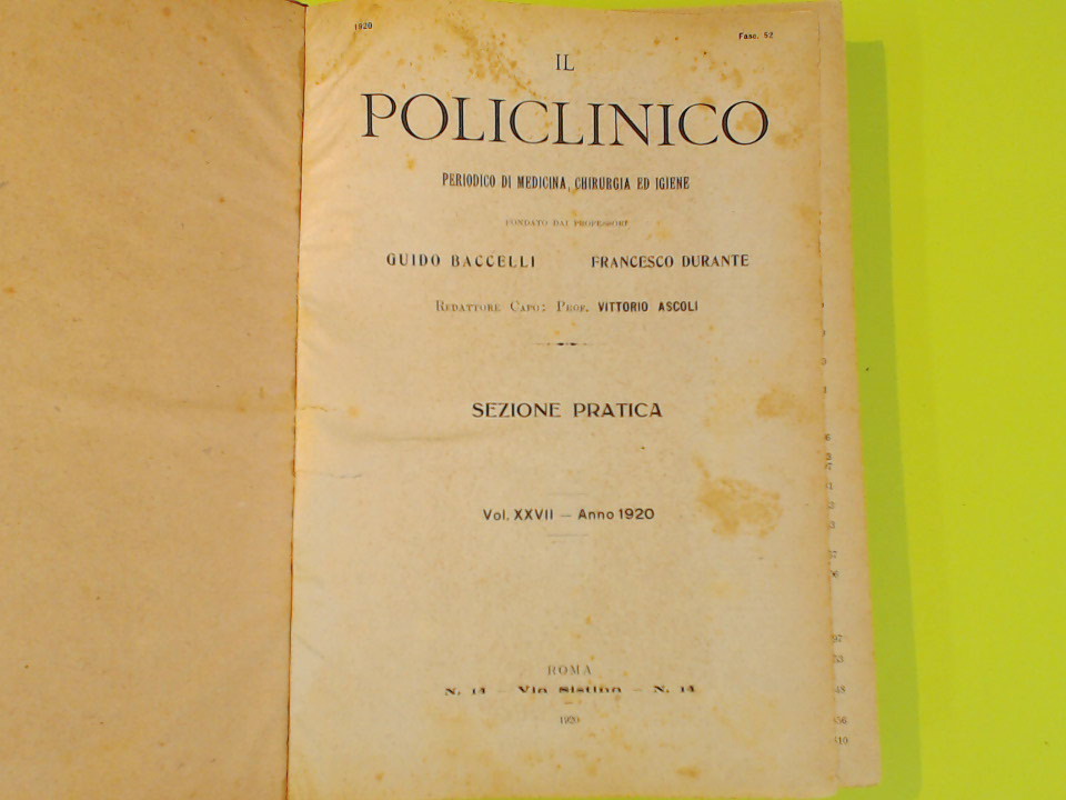 IL POLICLINICO SEZIONE PRATICA 1920 - immagine 2