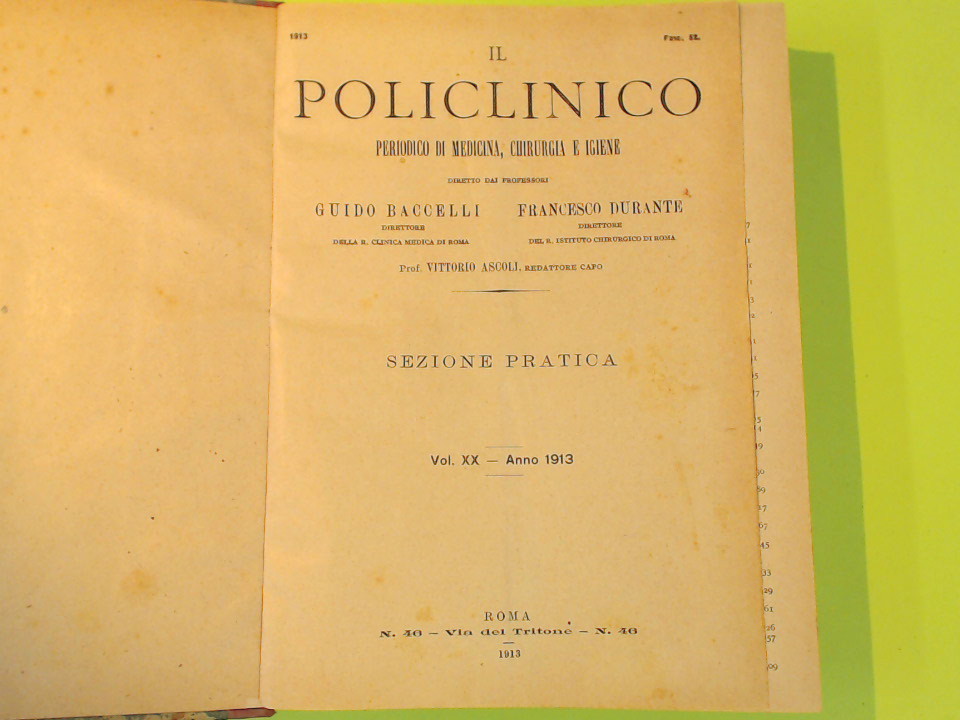 IL POLICLINICO SEZIONE PRATICA FASC. 1-26 1913 - immagine 2