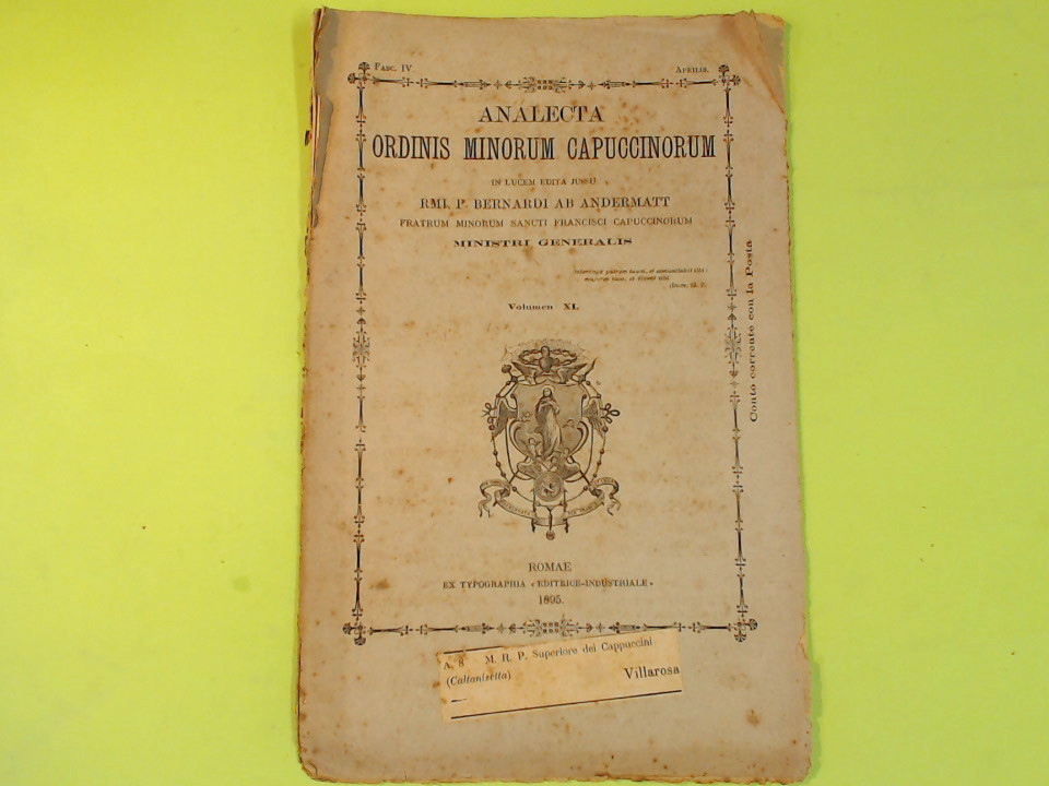 ANALECTA ORDINIS MINORUM CAPUCCINORUM VOL XI APRILIS 1895