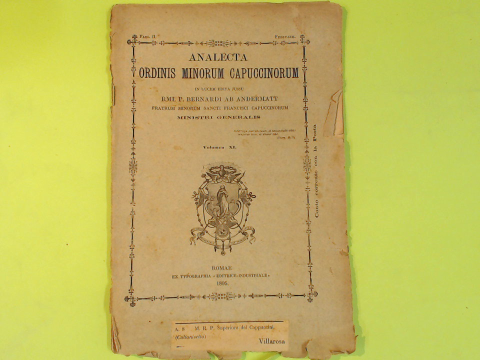ANALECTA ORDINIS MINORUM CAPUCCINORUM VOL XI FEBERUARII 1895