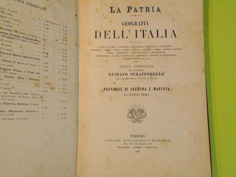LA PATRIA GEOGRAFIA DELL'ITALIA PROVINCIE DI CREMONA E MANTOVA - immagine 2