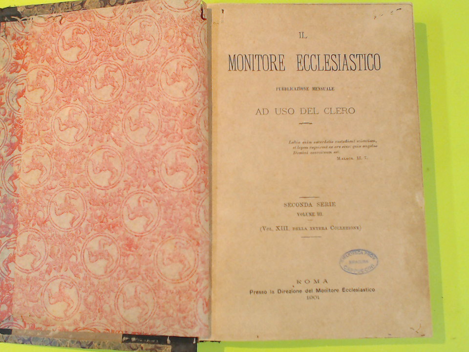 IL MONITORE ECCLESIASTICO VOL III - immagine 2
