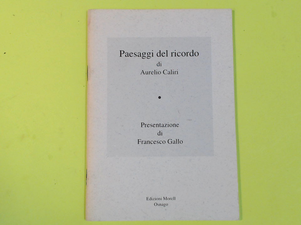PAESAGGI DEL RICORDO DI AURELIO CALIRI