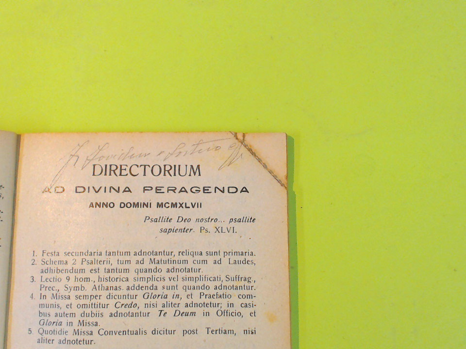 DIRECTORIUM AD DIVINA PERAGENDA A FRATRIBUS MINORIBUS CAPUCCINIS 1946 - immagine 2