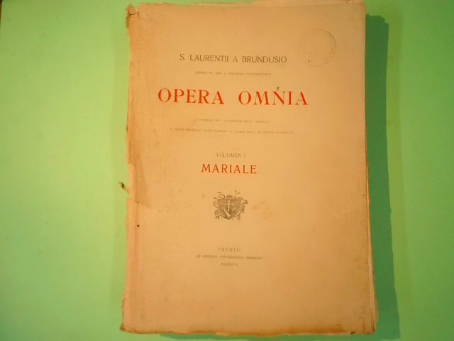 OPERA OMNIA VOLUMEN I MARIALE